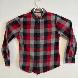 Urban Pipeline Casual Button Down Mens S Red Plaid Skater Flannel Shirt